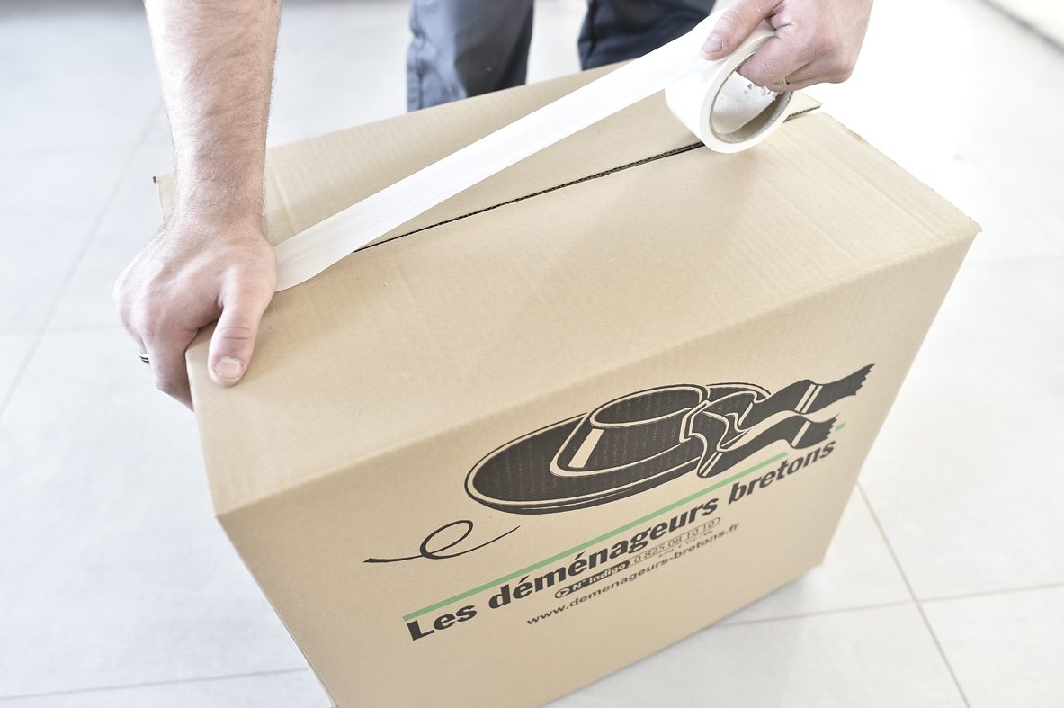 Montage d&rsquo;un carton de d&eacute;m&eacute;nagement standard avant emballage